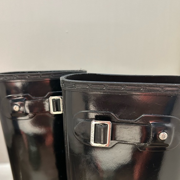 SOLD Hunter Women's Original Tall Rain Boot Glossy Black Women's Size 6 - Picture 3 of 7